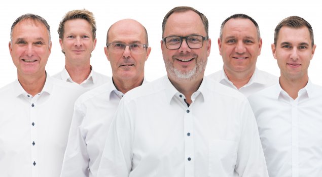 Rainer Ditz, Markus Foelsch, Günther Braun, Thorsten Scheidler, Marko Schneider und Sven Schneider (v.l.)