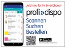 Die kostenlose App profi-dispo bietet die Möglichkeit, auf dem Android Smartphone oder Tablett über Kamera-Scanner, Voice-Suche und Textsuche Artikel zu recherchieren und direkt zu bestellen. 