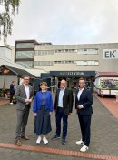 Auf der EK LIVE Herbstmesse 2026 präsentierten (v. l. n. r.) André Babenhauserheide, Susanne Heiduczek, Jochen Pohle und Martin Wolf aktuelle Entwicklungen und Schwerpunkte der EK Home Business Units.